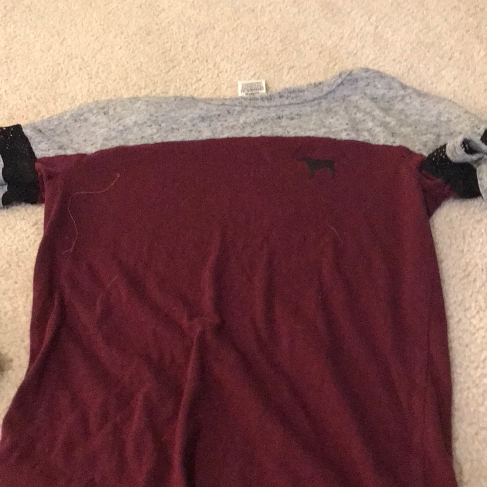 Pink Victoria’s Secret shirt soft mesh sleeves